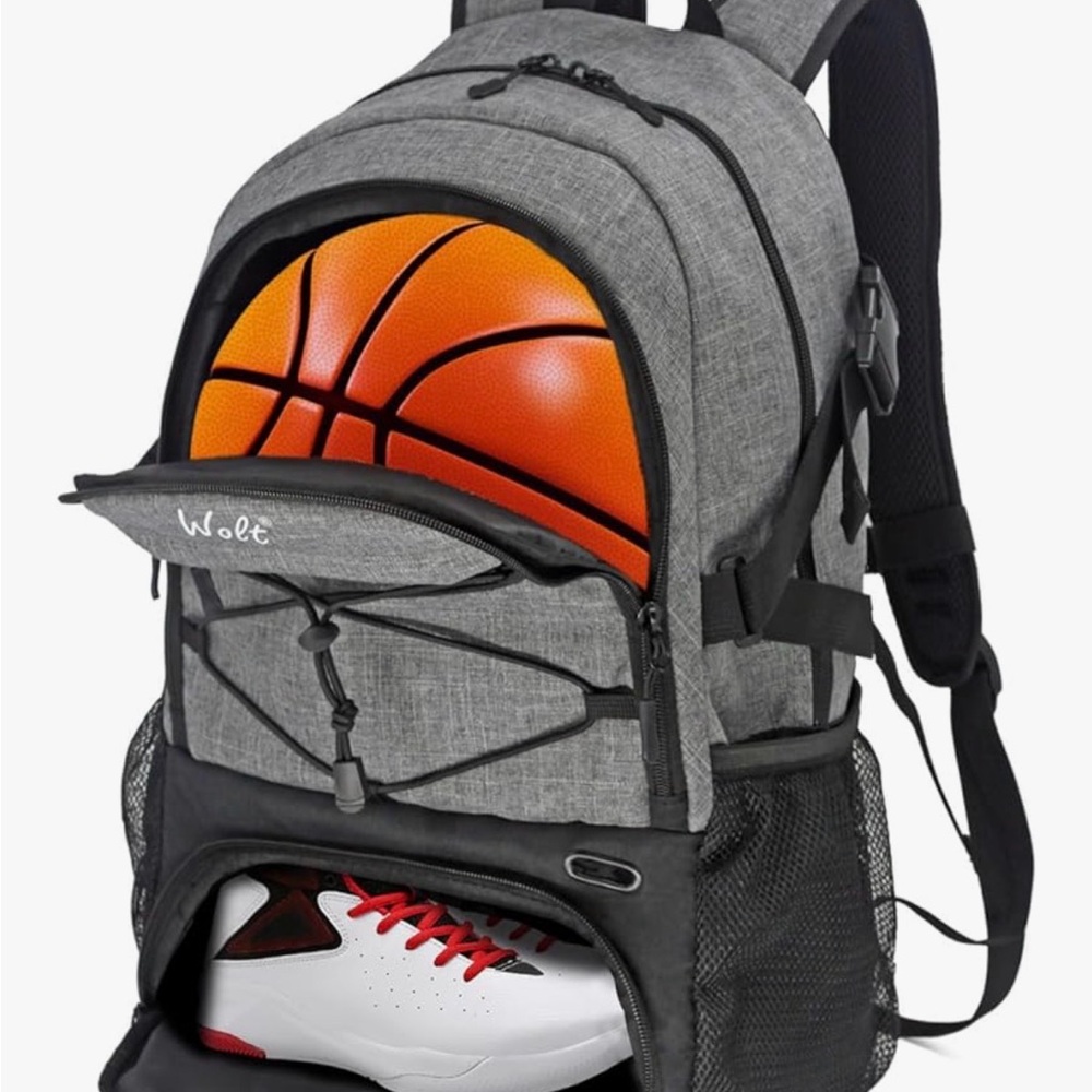 Gray Men's Basketball Backpack